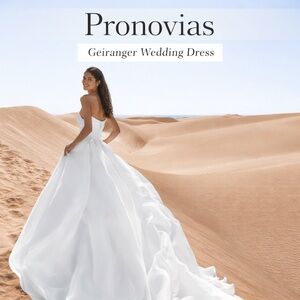 Pronovias Geiranger Wedding Dress White Strapless Ball Gown Size 12